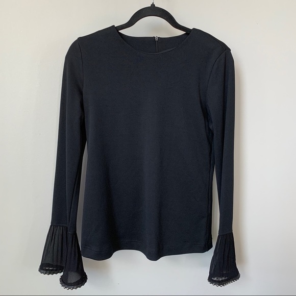 Black Back Zip Bell Sleeve at Wrist Size L - Picture 1 of 7